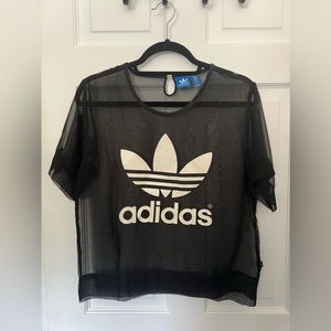 adidas black mesh crop top